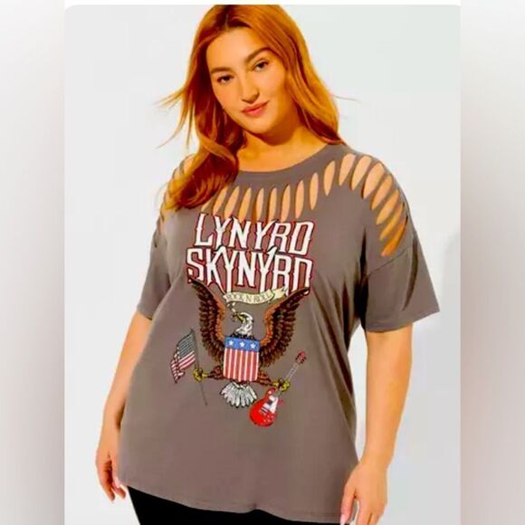 Torrid Lynyrd Skynyrd distressed top T-shirt - Picture 1 of 9
